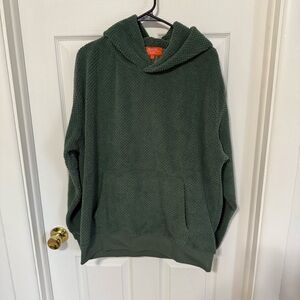 Negative Space Cozy Sherpa Textured Hoodie Green | Men’s Large